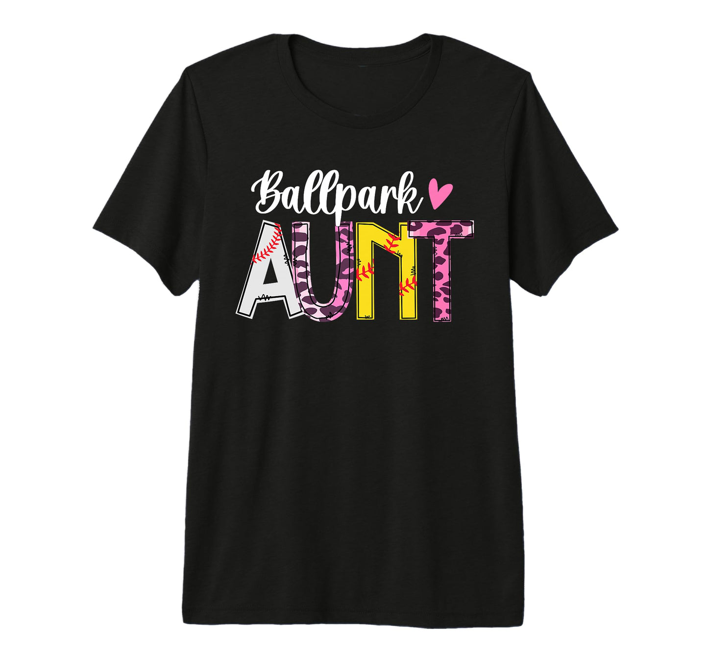 Ballpark Aunt Leopard Baseball T-Shirt - Unique Graphic for Adults - T-Shirt, Sweatshirt, Hoodie