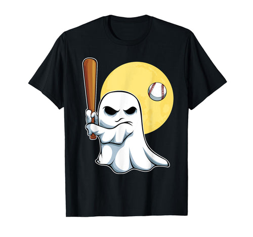 Ghost Baseball Player Lazy Halloween T-Shirt - Custom Art Print for Adults - T-Shirt, Sweatshirt, Hoodie