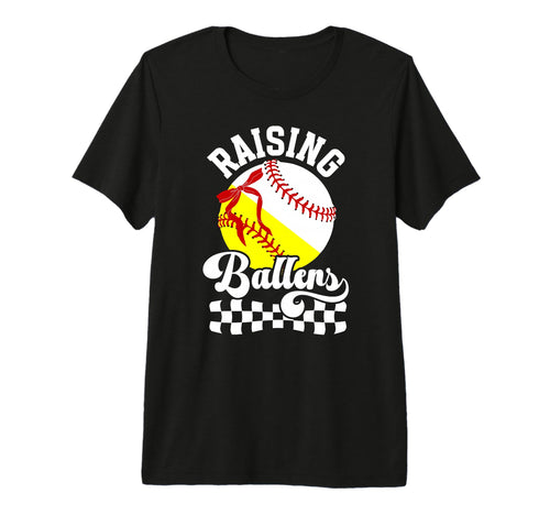 Raising Ballers Proud Baseball Softball T-Shirt - Custom Art Print Unisex - T-Shirt, Sweatshirt, Hoodie