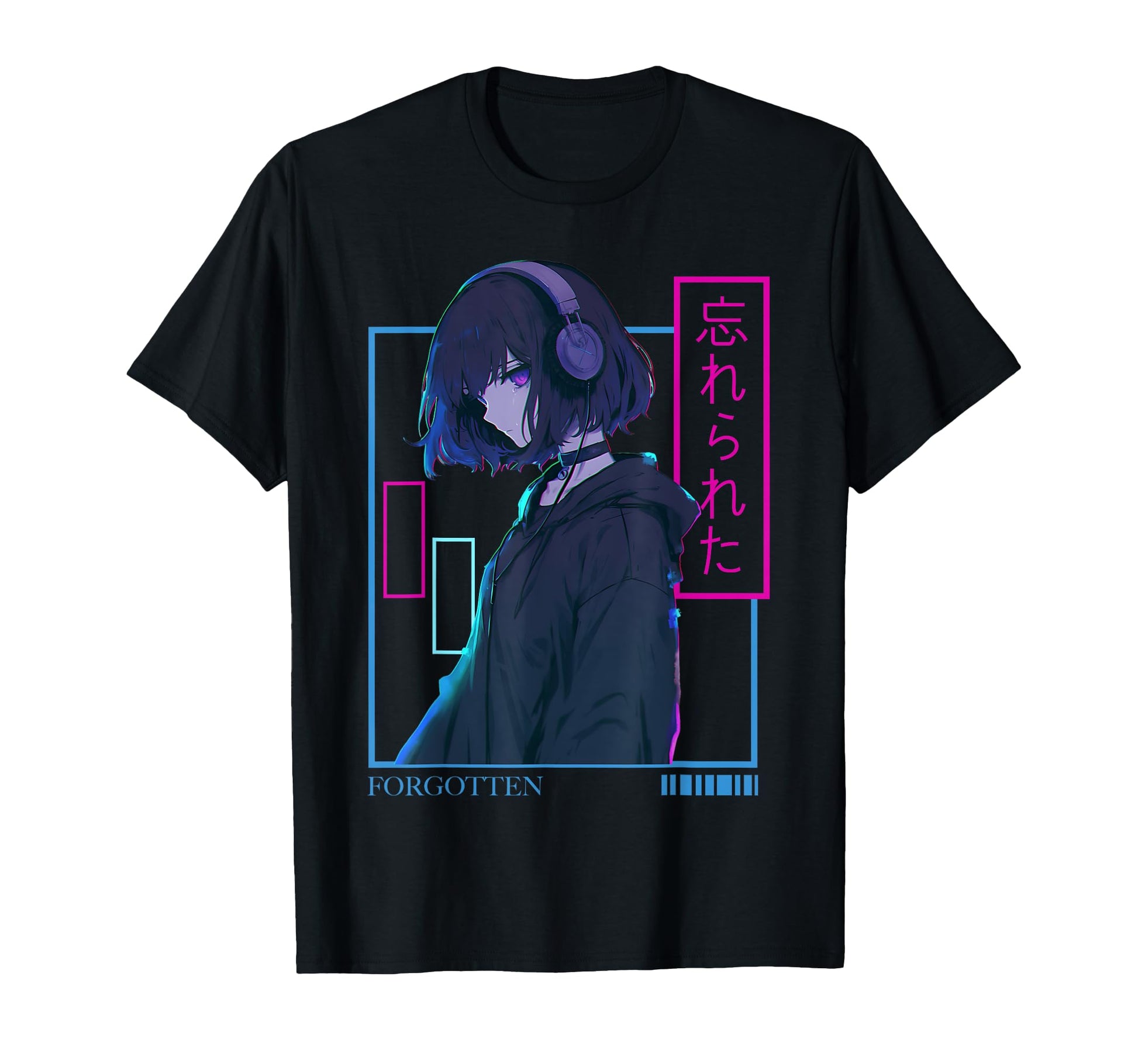 Forgotten Anime Wearing Headphone T-Shirt - Casual Everyday Wear Unisex - T-Shirt, Sweatshirt, Hoodie