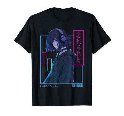 Forgotten Anime Wearing Headphone T-Shirt - Casual Everyday Wear Unisex - T-Shirt, Sweatshirt, Hoodie