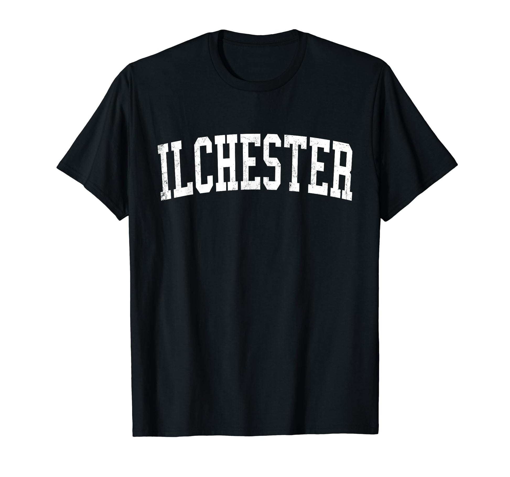 Ilchester Md Distressed White Varsity T-Shirt - Unique Graphic Men Women - T-Shirt, Sweatshirt, Hoodie