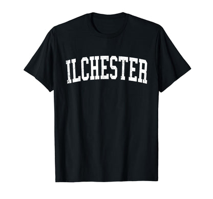 Ilchester Md Distressed White Varsity T-Shirt - Unique Graphic Men Women - T-Shirt, Sweatshirt, Hoodie