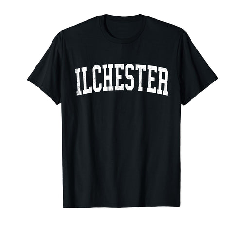Ilchester Md Distressed White Varsity T-Shirt - Unique Graphic Men Women - T-Shirt, Sweatshirt, Hoodie
