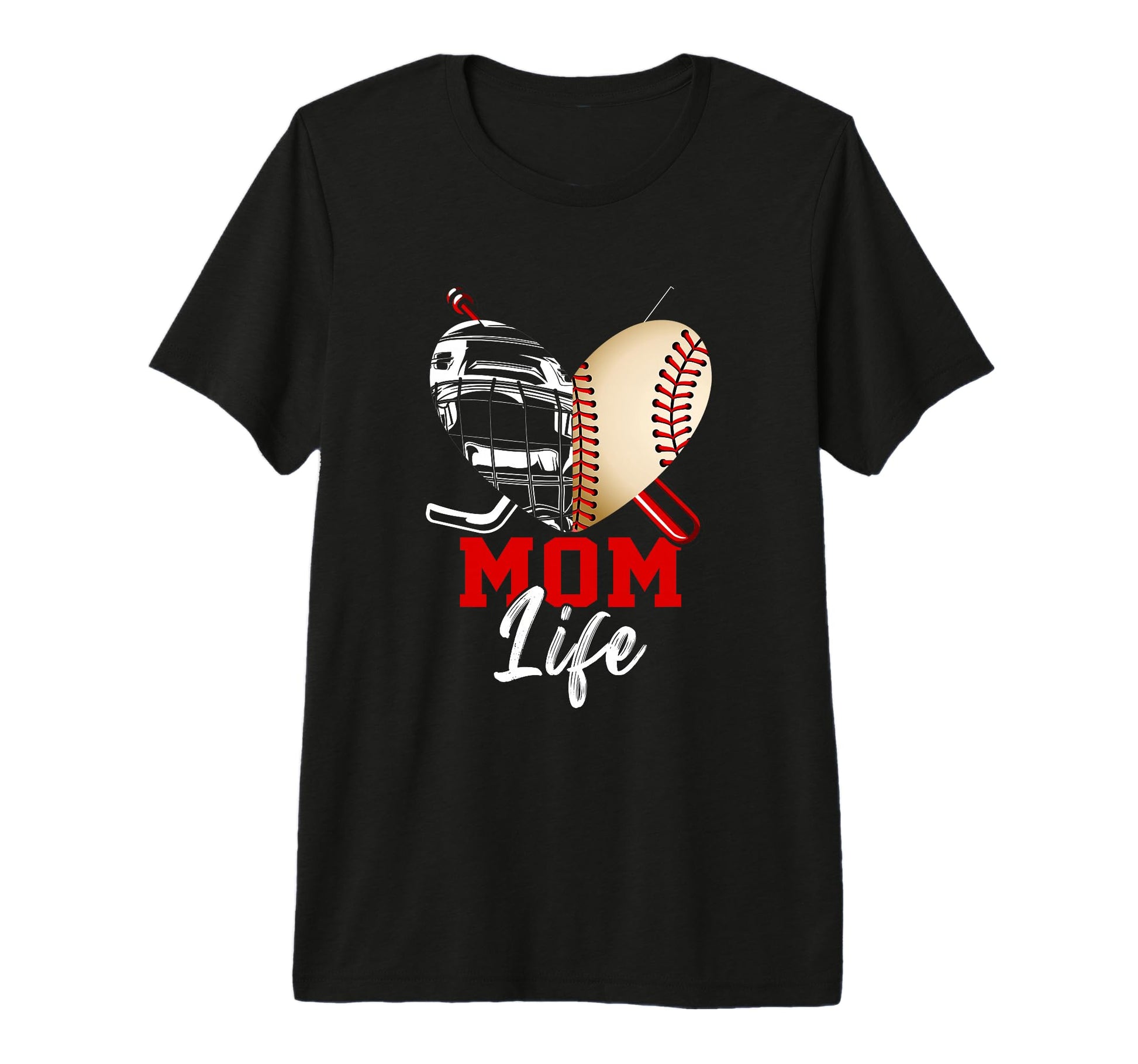 Mom Life Funny Baseball Hockey Mom T-Shirt - Minimalist Print Unisex - T-Shirt, Sweatshirt, Hoodie