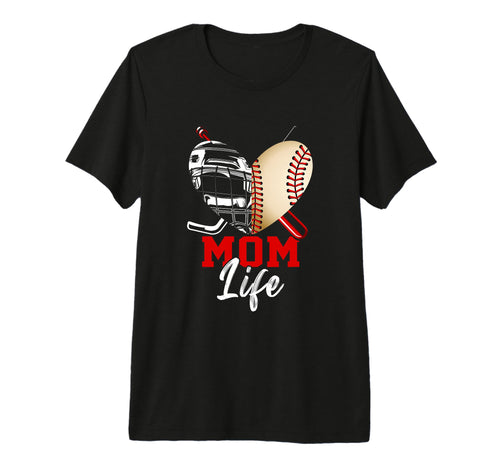 Mom Life Funny Baseball Hockey Mom T-Shirt - Minimalist Print Unisex - T-Shirt, Sweatshirt, Hoodie