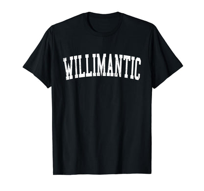 Willimantic Ct Distressed White Varsity T-Shirt - Trendy Graphic for Adults - T-Shirt, Sweatshirt, Hoodie