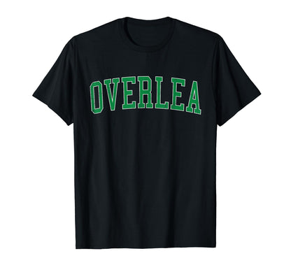 Overlea Md Distressed Green Varsity T-Shirt - Trendy Graphic Unisex - T-Shirt, Sweatshirt, Hoodie