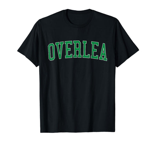 Overlea Md Distressed Green Varsity T-Shirt - Trendy Graphic Unisex - T-Shirt, Sweatshirt, Hoodie