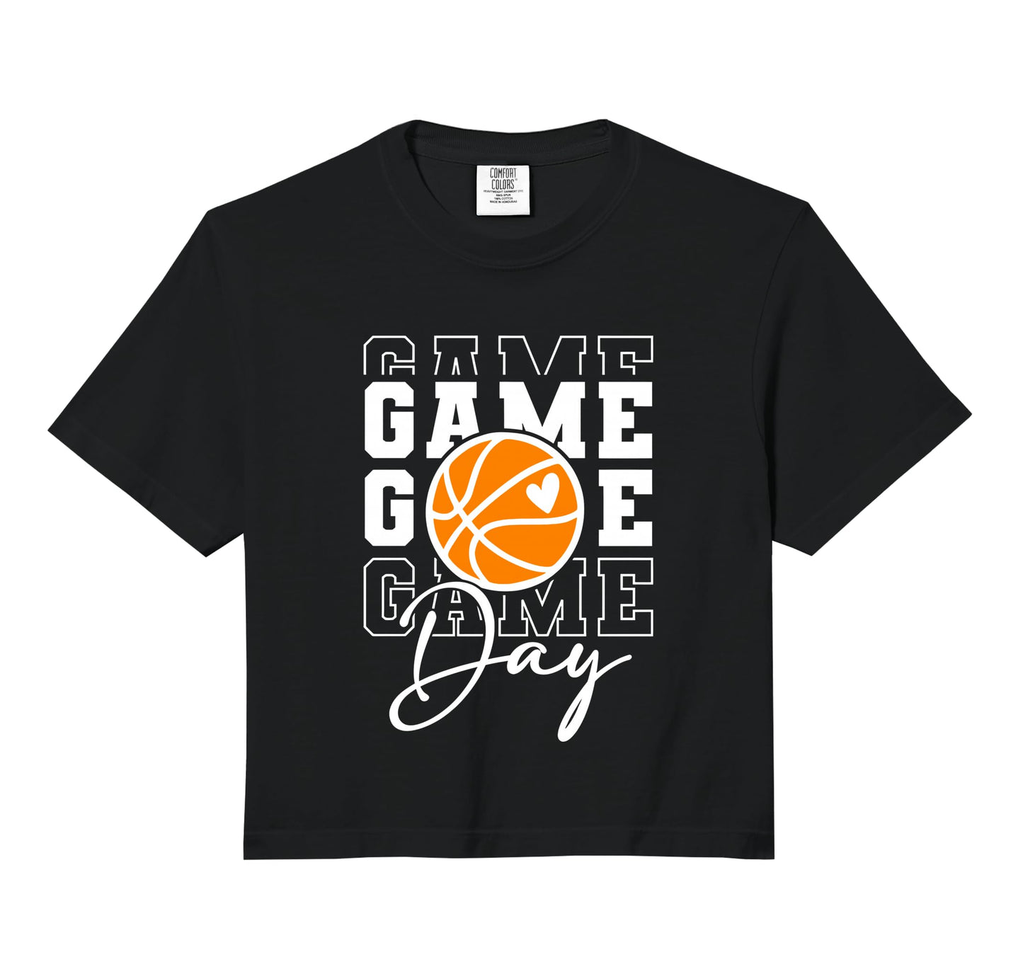 Basketball Game Day Comfort Colors Hoodie - Fun Novelty Design Men Women - T-Shirt, Sweatshirt, Hoodie