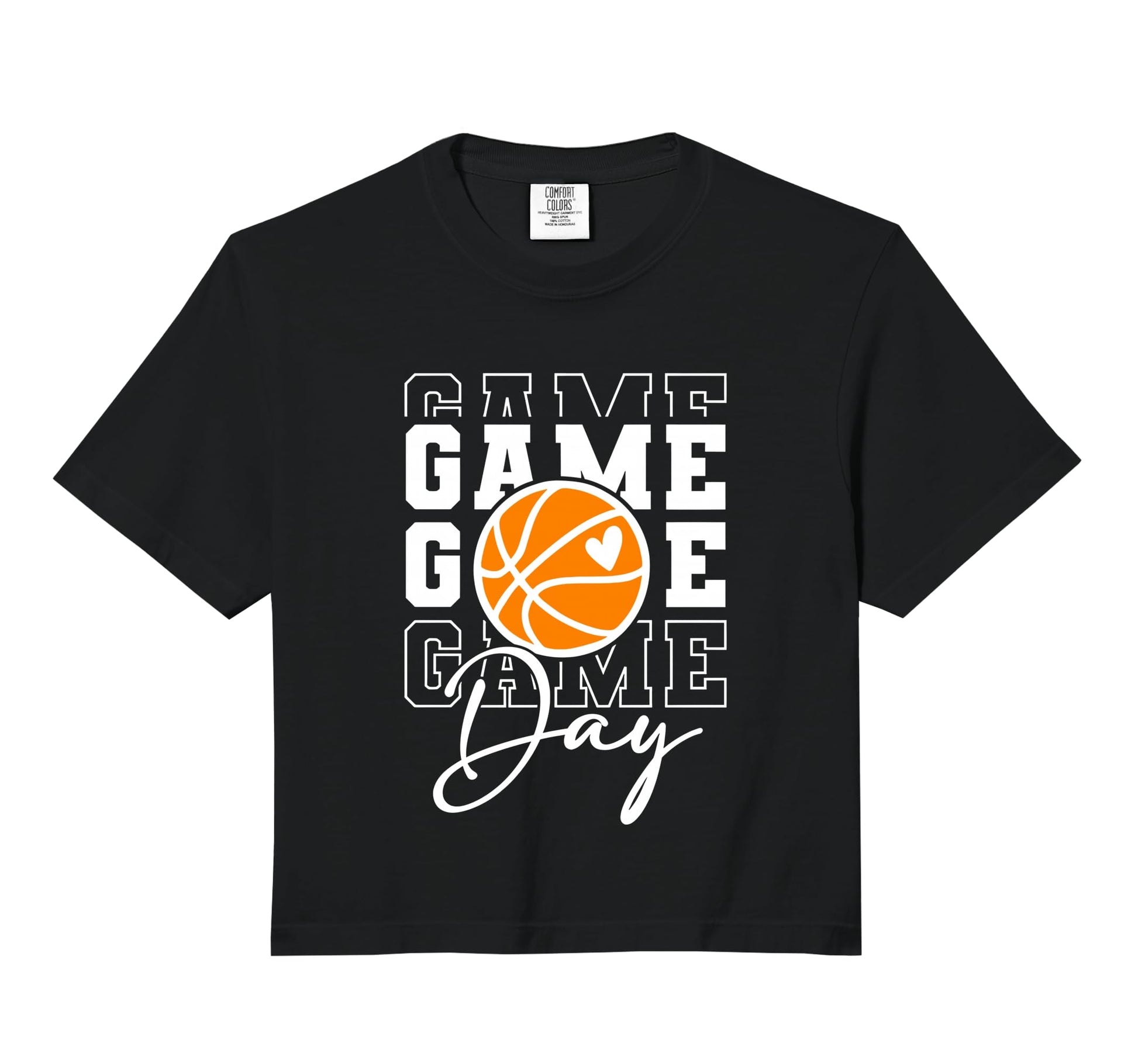 Basketball Game Day Comfort Colors Hoodie - Fun Novelty Design Men Women - T-Shirt, Sweatshirt, Hoodie