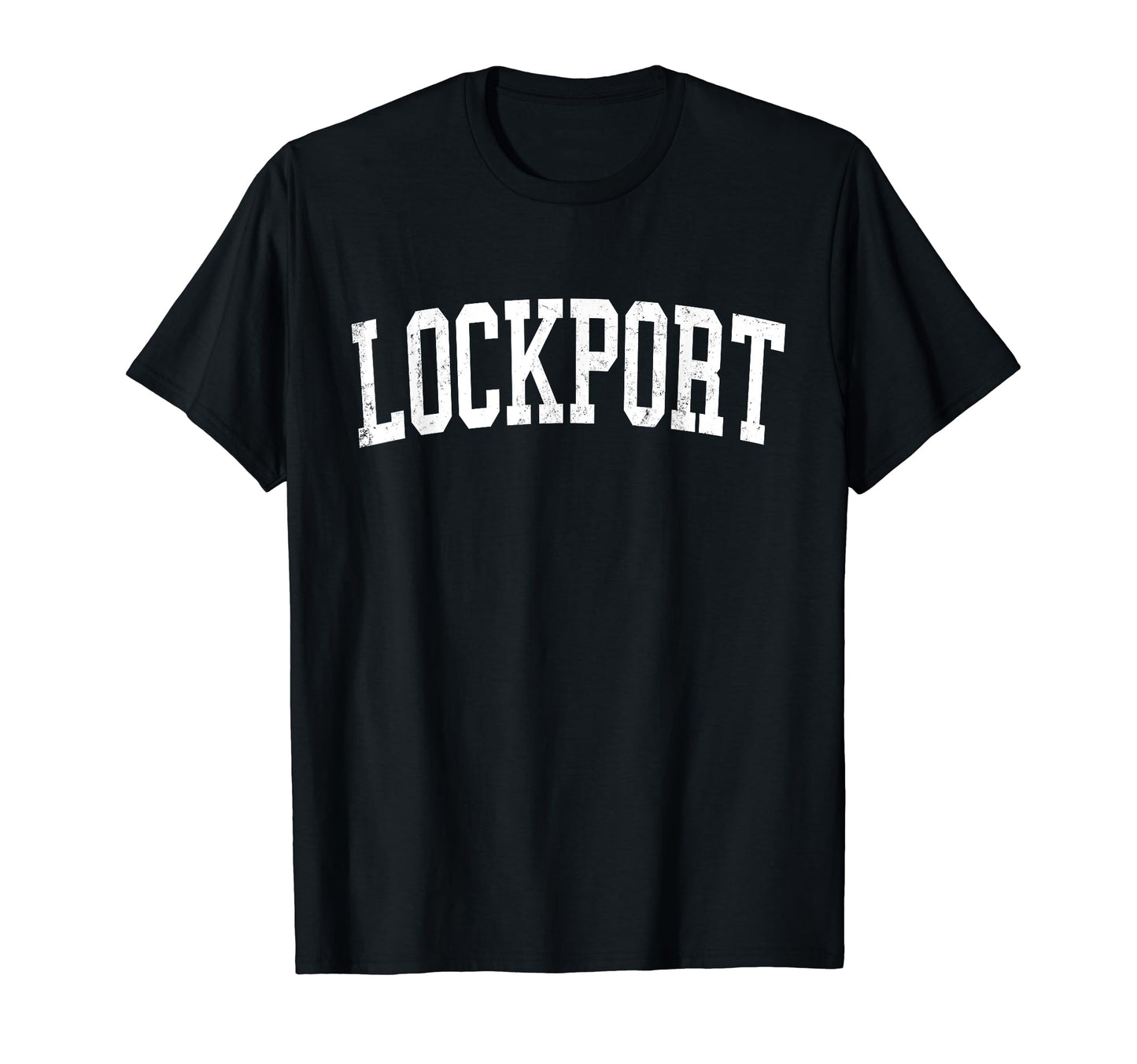 Lockport Ny Distressed White Varsity T-Shirt - Unique Graphic Unisex - T-Shirt, Sweatshirt, Hoodie