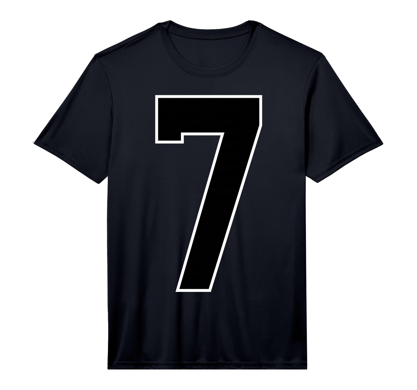 Black Sports Team Number 7 Fan T-Shirt - Fun Novelty Design Men Women - T-Shirt, Sweatshirt, Hoodie
