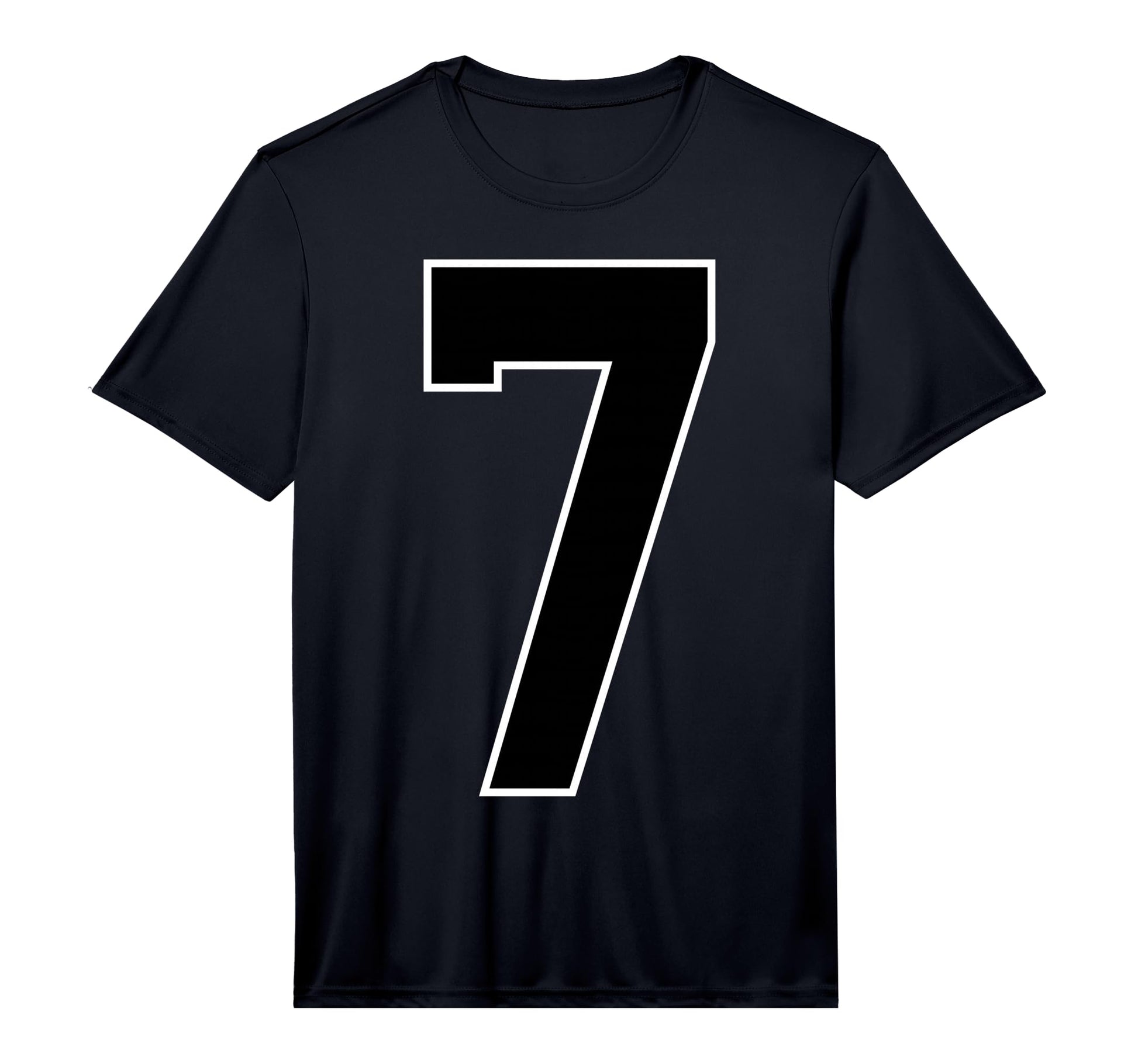 Black Sports Team Number 7 Fan T-Shirt - Fun Novelty Design Men Women - T-Shirt, Sweatshirt, Hoodie