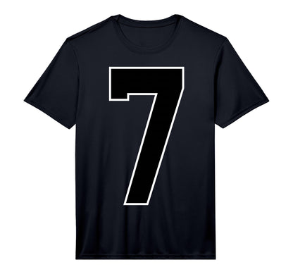 Black Sports Team Number 7 Fan T-Shirt - Fun Novelty Design Men Women - T-Shirt, Sweatshirt, Hoodie