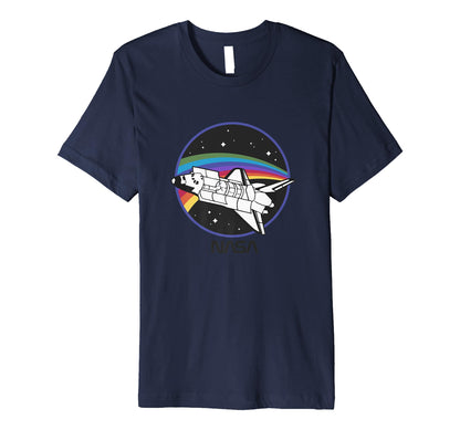 Nasa Space Shuttle Rainbow Color Badge T-Shirt - Aesthetic Graphic Unisex - T-Shirt, Sweatshirt, Hoodie