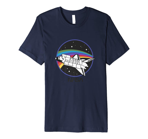 Nasa Space Shuttle Rainbow Color Badge T-Shirt - Aesthetic Graphic Unisex - T-Shirt, Sweatshirt, Hoodie