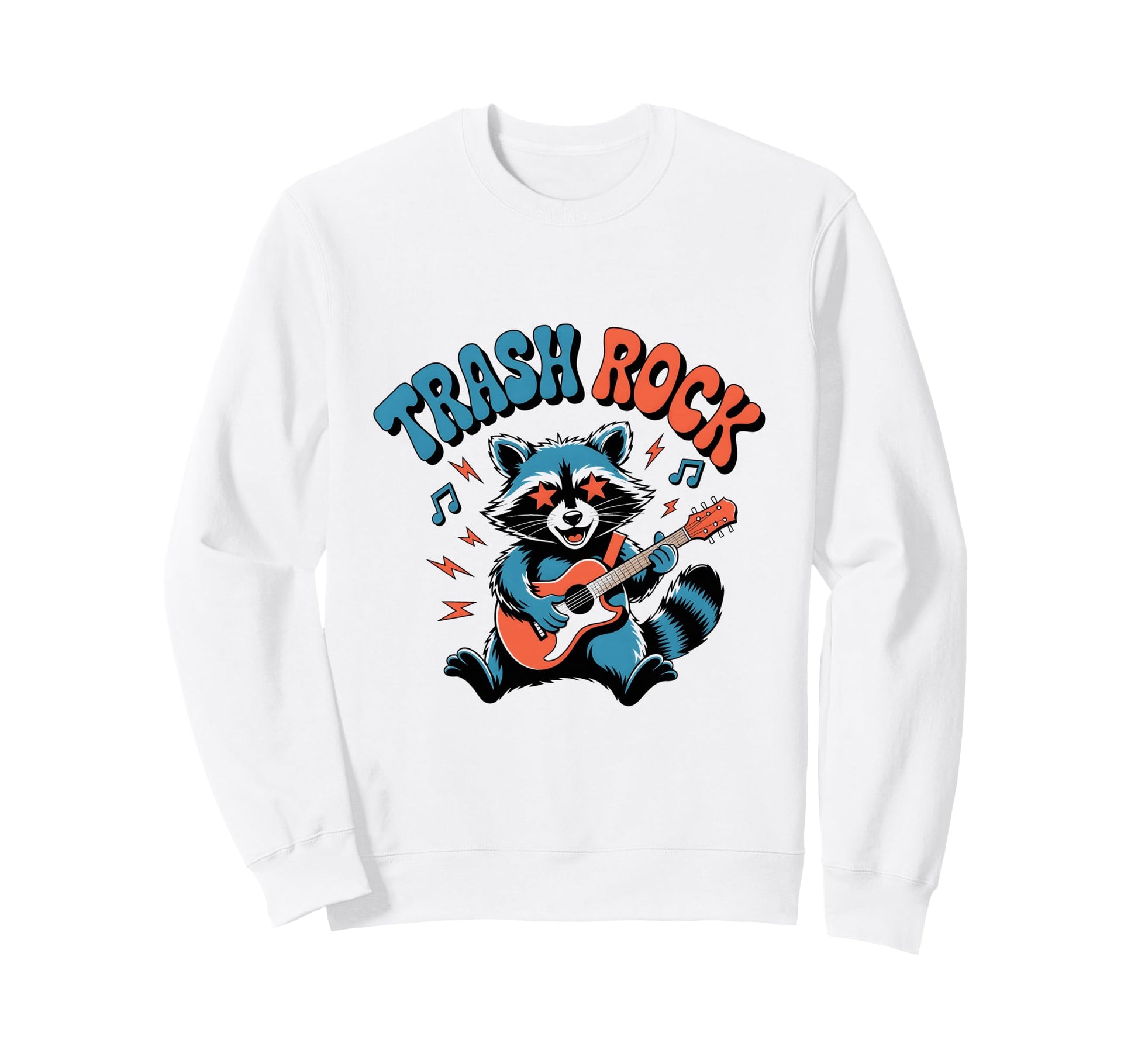 Trash Rock Raccoon Playing Guitar Sweatshirt - Trendy Graphic Men Women - T-Shirt, Sweatshirt, Hoodie
