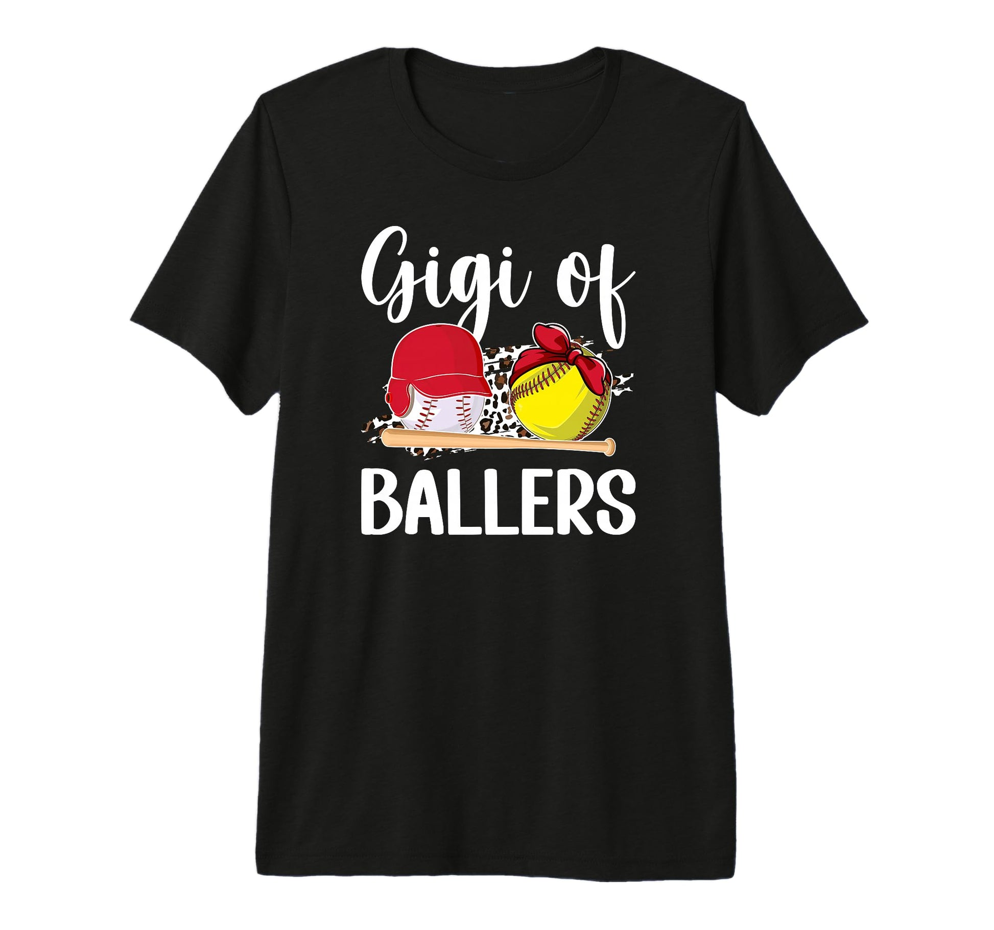 Gigi Ballers Leopard Softball Baseball T-Shirt - Unique Graphic Men Women - T-Shirt, Sweatshirt, Hoodie