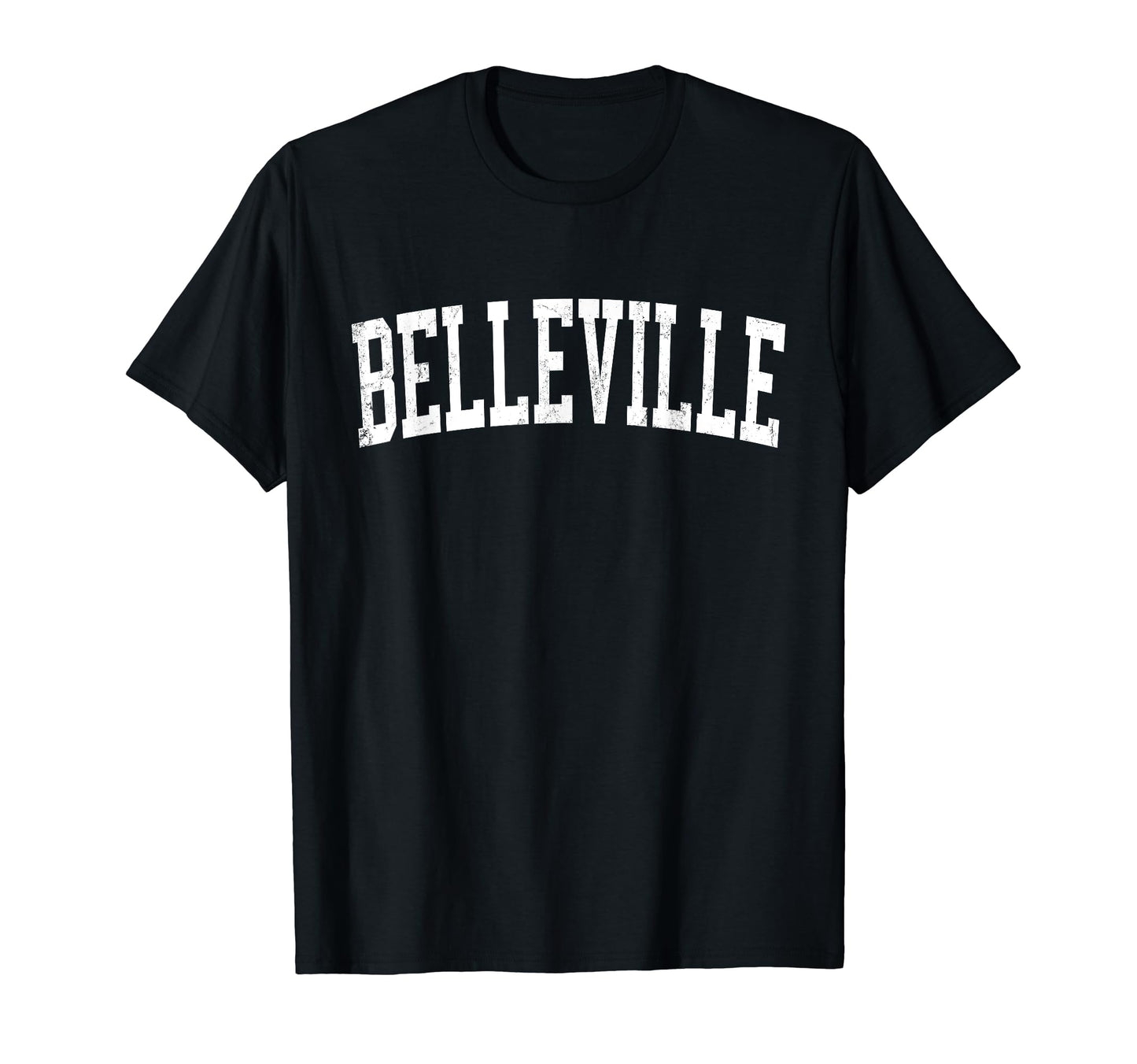 Belleville Il Distressed White T-Shirt - Fun Novelty Design for Adults - T-Shirt, Sweatshirt, Hoodie