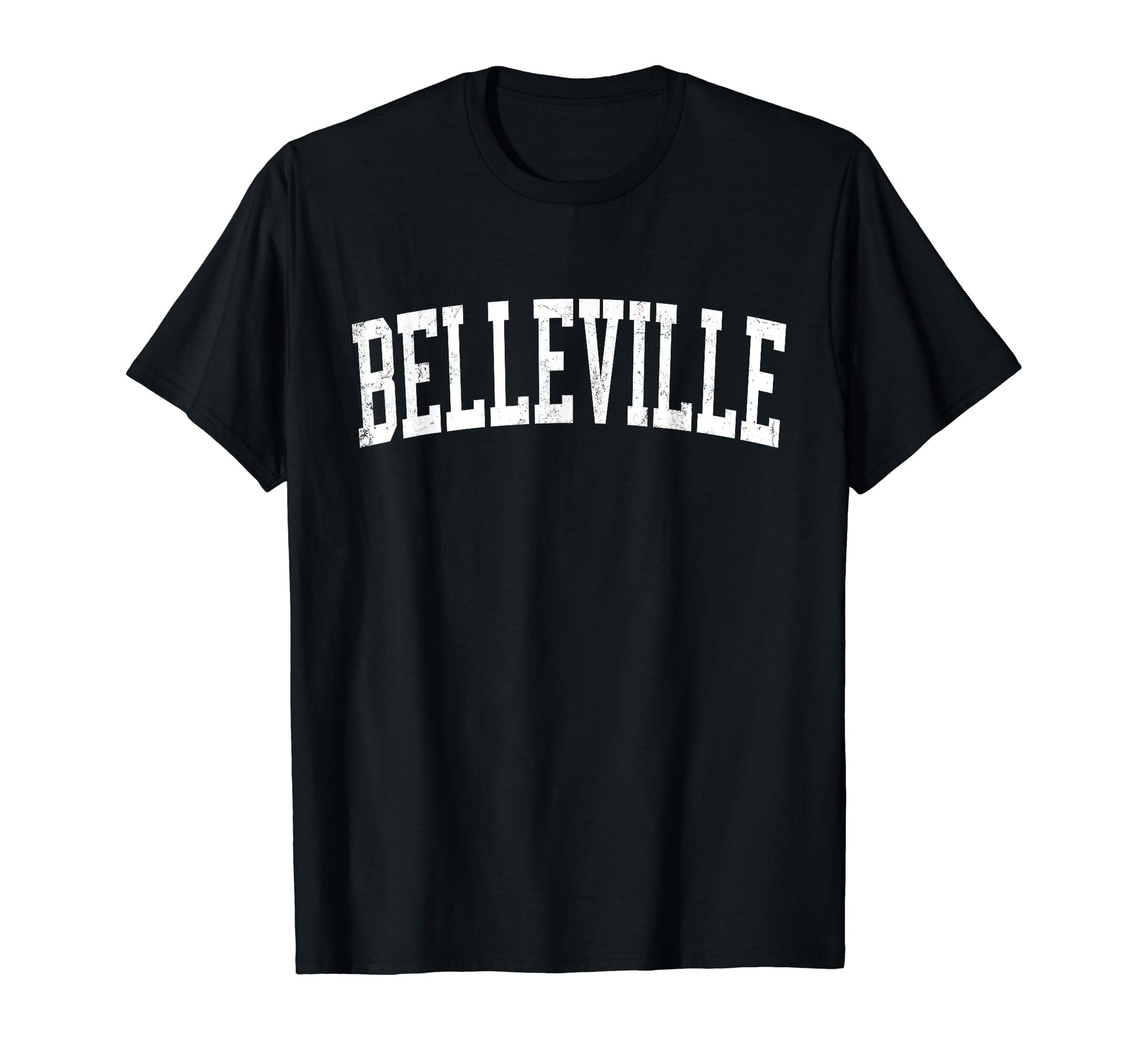 Belleville Il Distressed White T-Shirt - Fun Novelty Design for Adults - T-Shirt, Sweatshirt, Hoodie