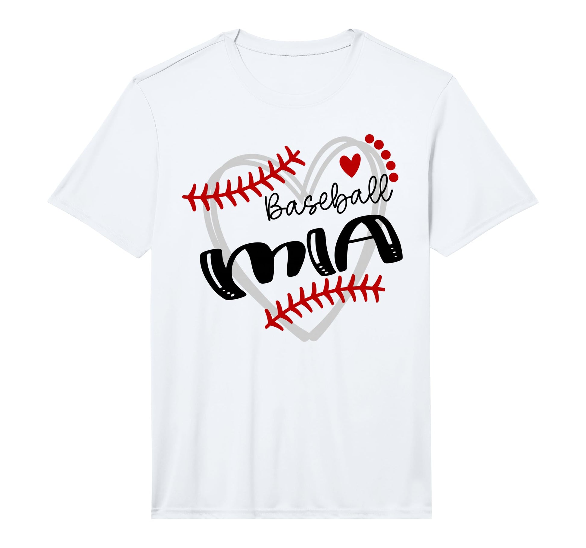 Personalized Baseball Heart Mia T-Shirt - Casual Everyday Wear Unisex - T-Shirt, Sweatshirt, Hoodie
