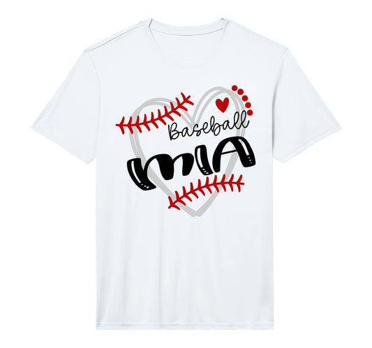 Personalized Baseball Heart Mia T-Shirt - Casual Everyday Wear Unisex - T-Shirt, Sweatshirt, Hoodie