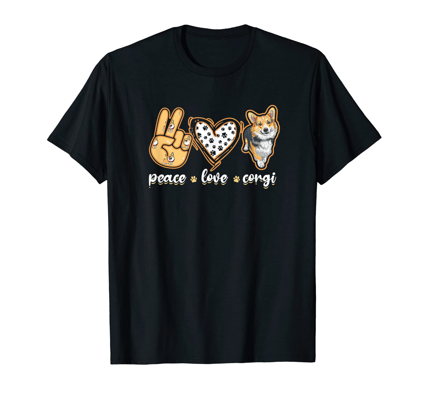 Peace Love Corgi Welsh Corgi T-Shirt - Minimalist Print Men Women - T-Shirt, Sweatshirt, Hoodie