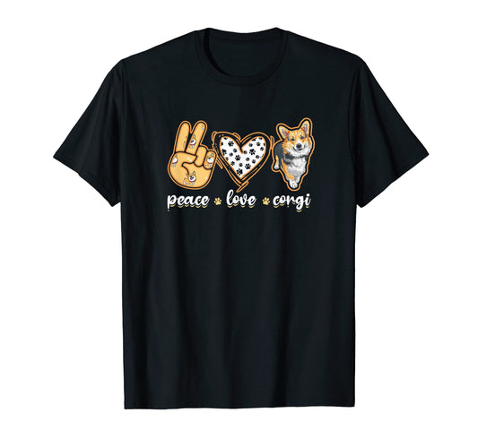Peace Love Corgi Welsh Corgi T-Shirt - Minimalist Print Men Women - T-Shirt, Sweatshirt, Hoodie