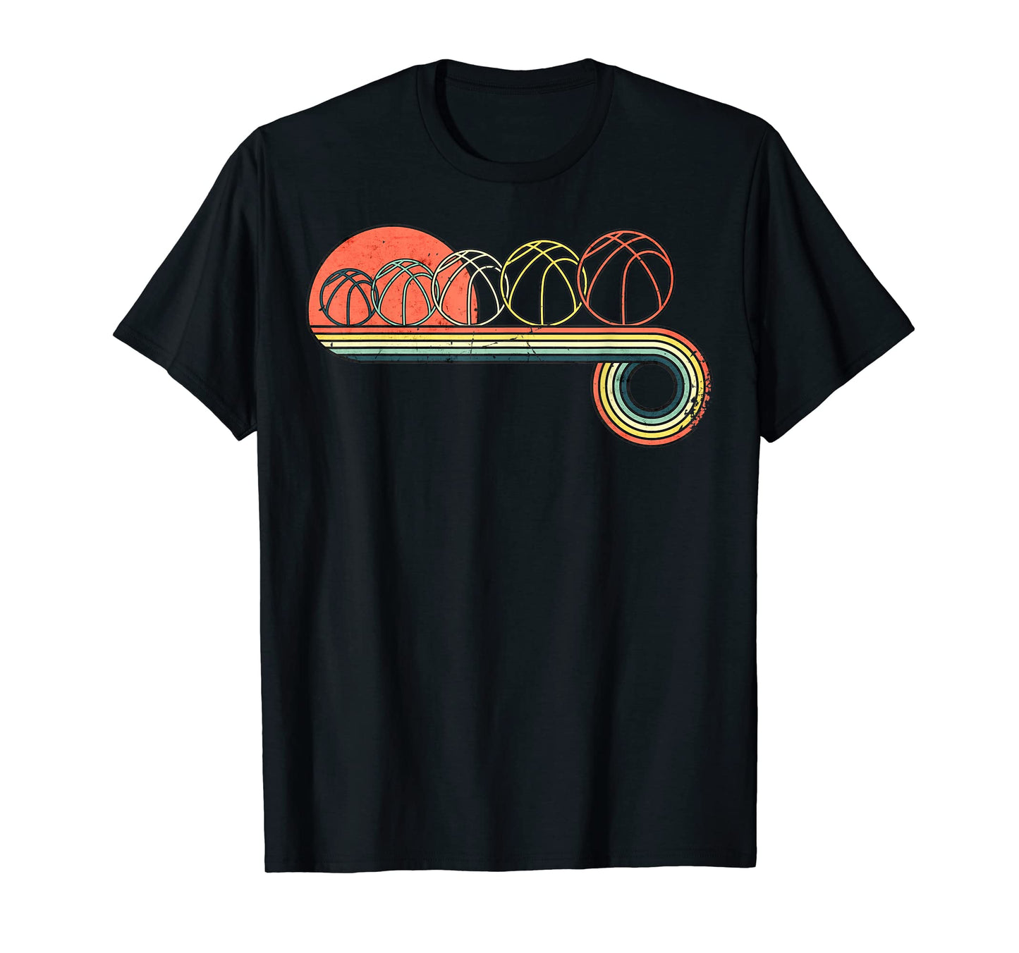 Basketball Sunset Rainbow T-Shirt - Aesthetic Graphic Unisex - T-Shirt, Sweatshirt, Hoodie