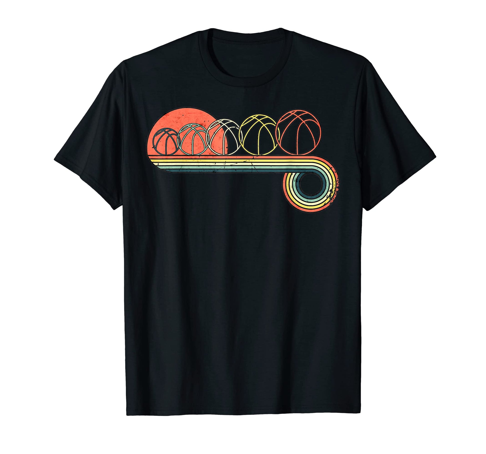 Basketball Sunset Rainbow T-Shirt - Aesthetic Graphic Unisex - T-Shirt, Sweatshirt, Hoodie