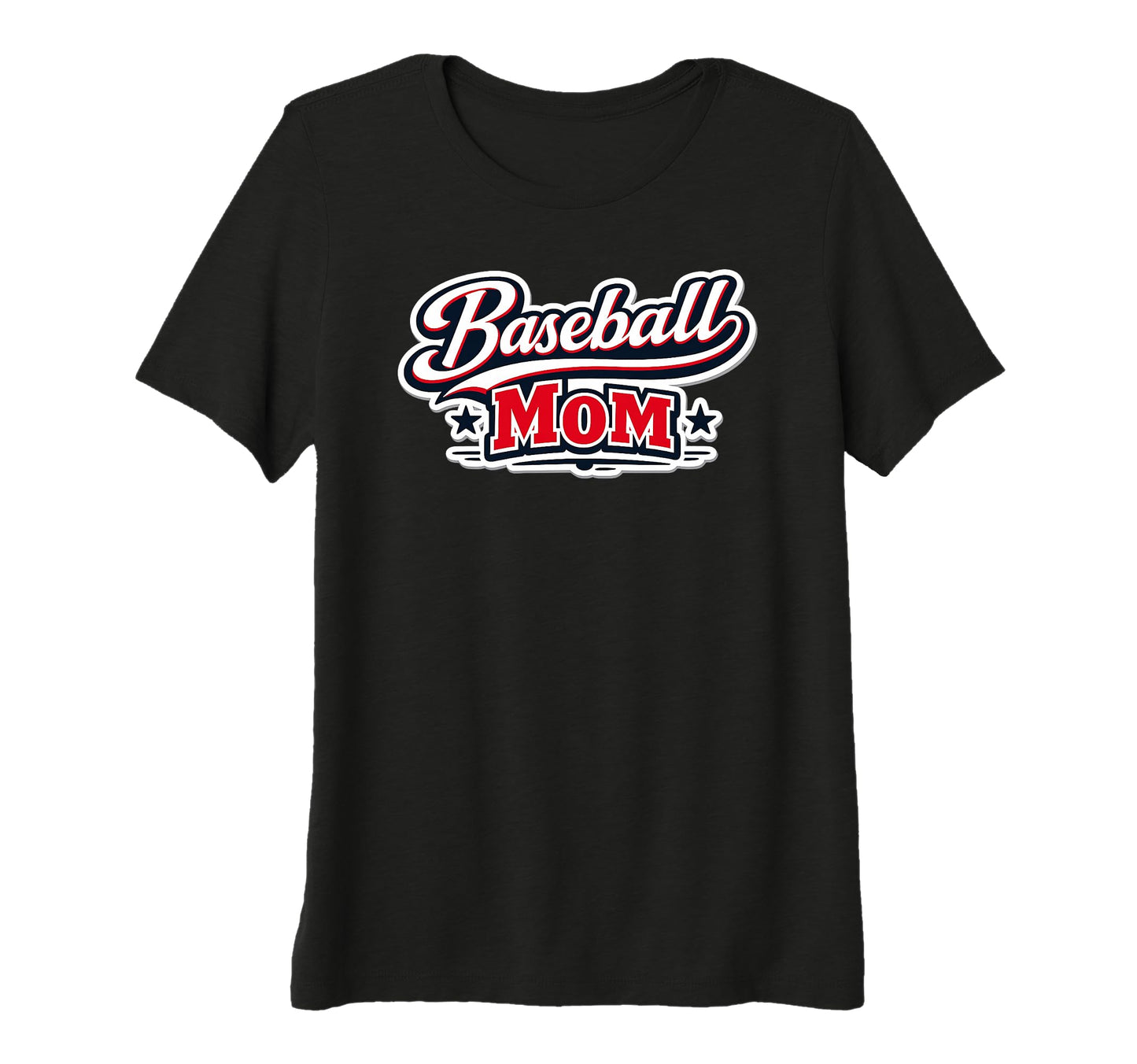Womens Baseball Mom Script Red T-Shirt - Casual Everyday Wear for Adults - T-Shirt, Sweatshirt, Hoodie