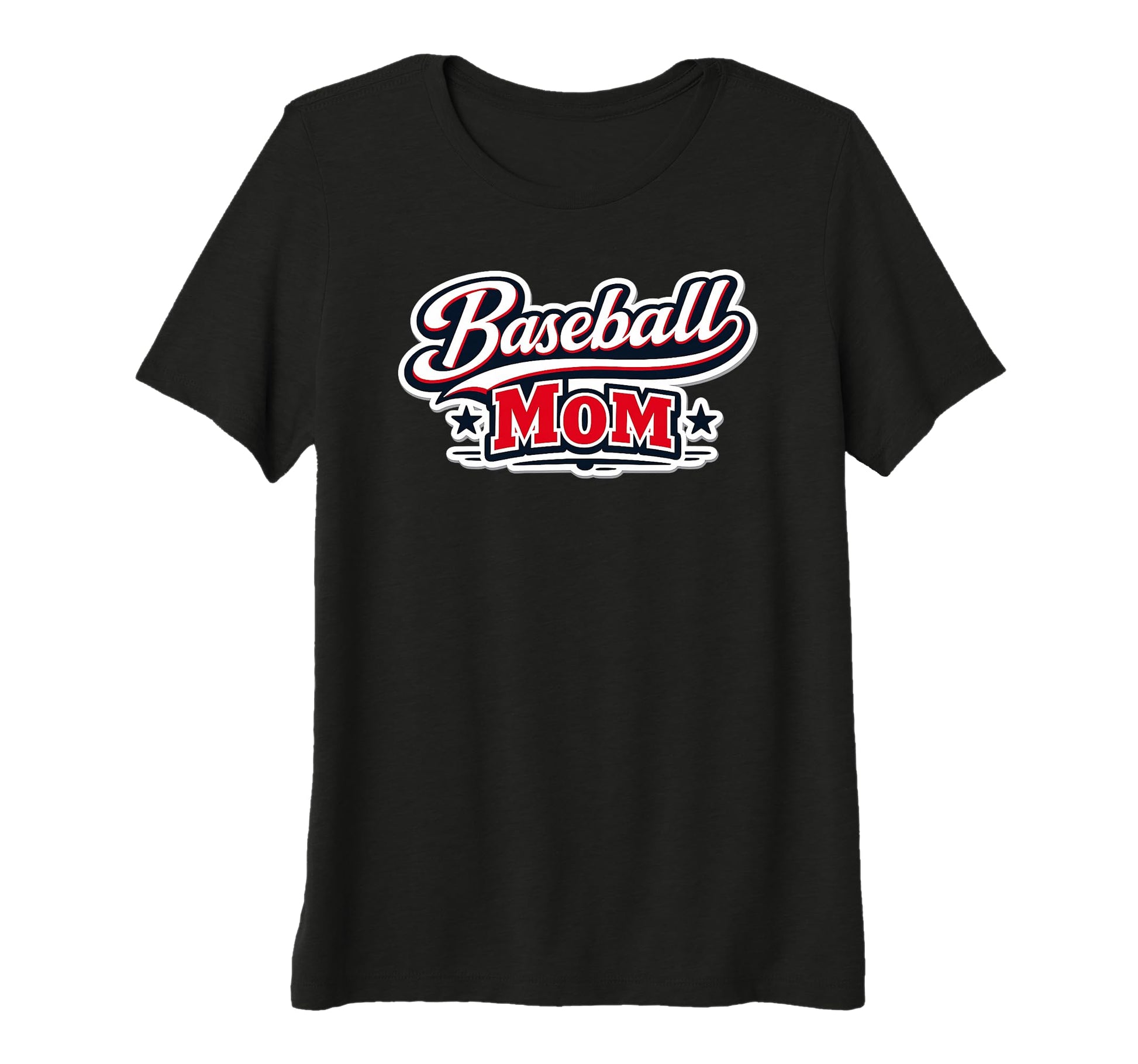 Womens Baseball Mom Script Red T-Shirt - Casual Everyday Wear for Adults - T-Shirt, Sweatshirt, Hoodie