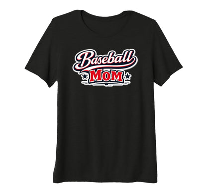 Womens Baseball Mom Script Red T-Shirt - Casual Everyday Wear for Adults - T-Shirt, Sweatshirt, Hoodie