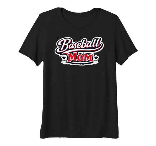Womens Baseball Mom Script Red T-Shirt - Casual Everyday Wear for Adults - T-Shirt, Sweatshirt, Hoodie