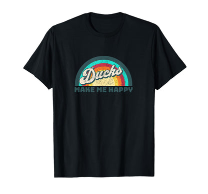 Ducks Make Me Happy Colorful Rainbow T-Shirt - Graphic Print Men Women - T-Shirt, Sweatshirt, Hoodie