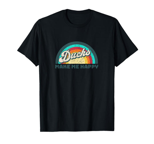 Ducks Make Me Happy Colorful Rainbow T-Shirt - Graphic Print Men Women - T-Shirt, Sweatshirt, Hoodie
