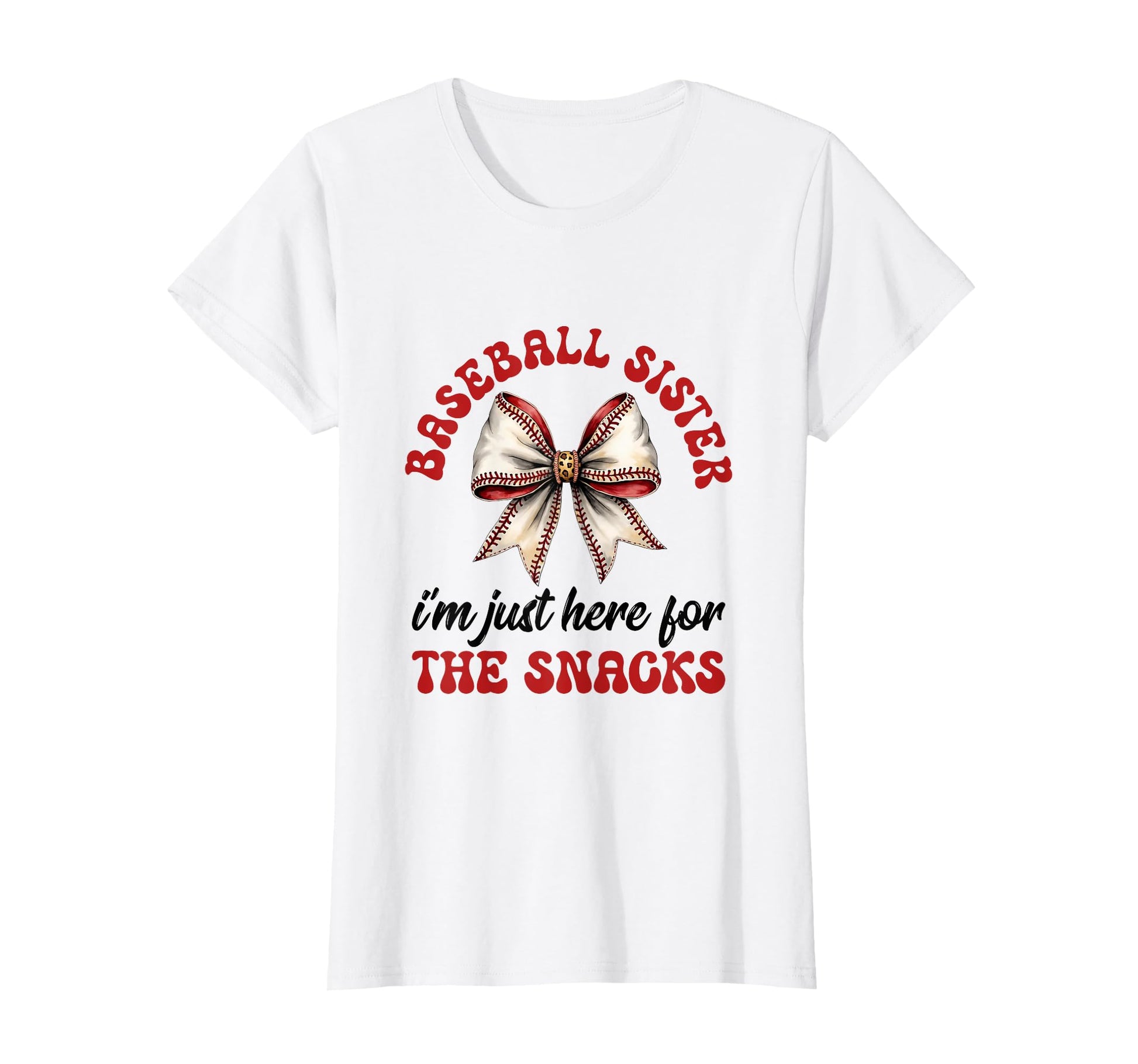 Baseball Bow Family Funny Game Day Sister T-Shirt - Graphic Print Men Women - T-Shirt, Sweatshirt, Hoodie