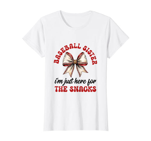 Baseball Bow Family Funny Game Day Sister T-Shirt - Graphic Print Men Women - T-Shirt, Sweatshirt, Hoodie