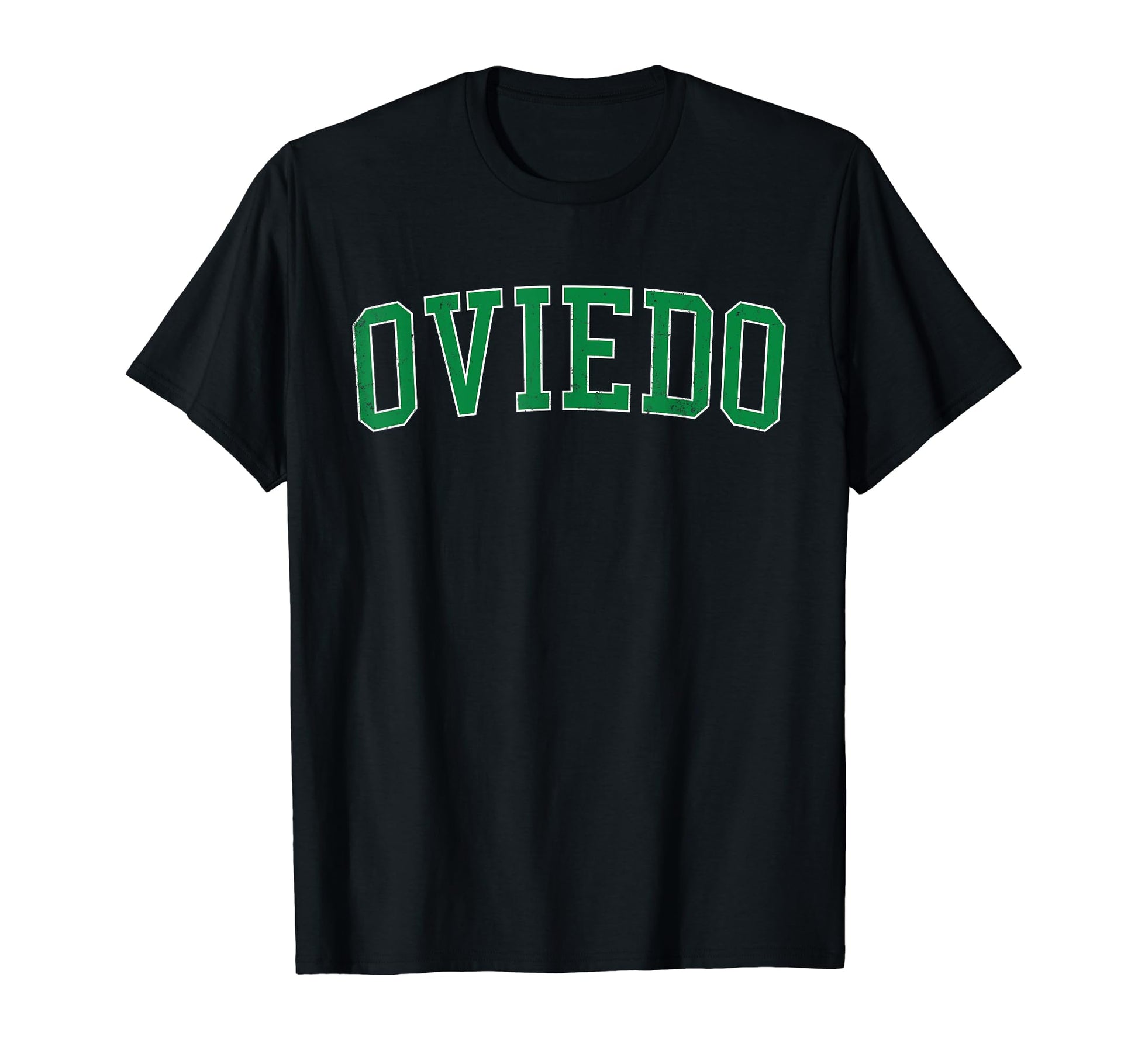 Oviedo Fl Distressed Green Varsity T-Shirt - Minimalist Print Unisex - T-Shirt, Sweatshirt, Hoodie