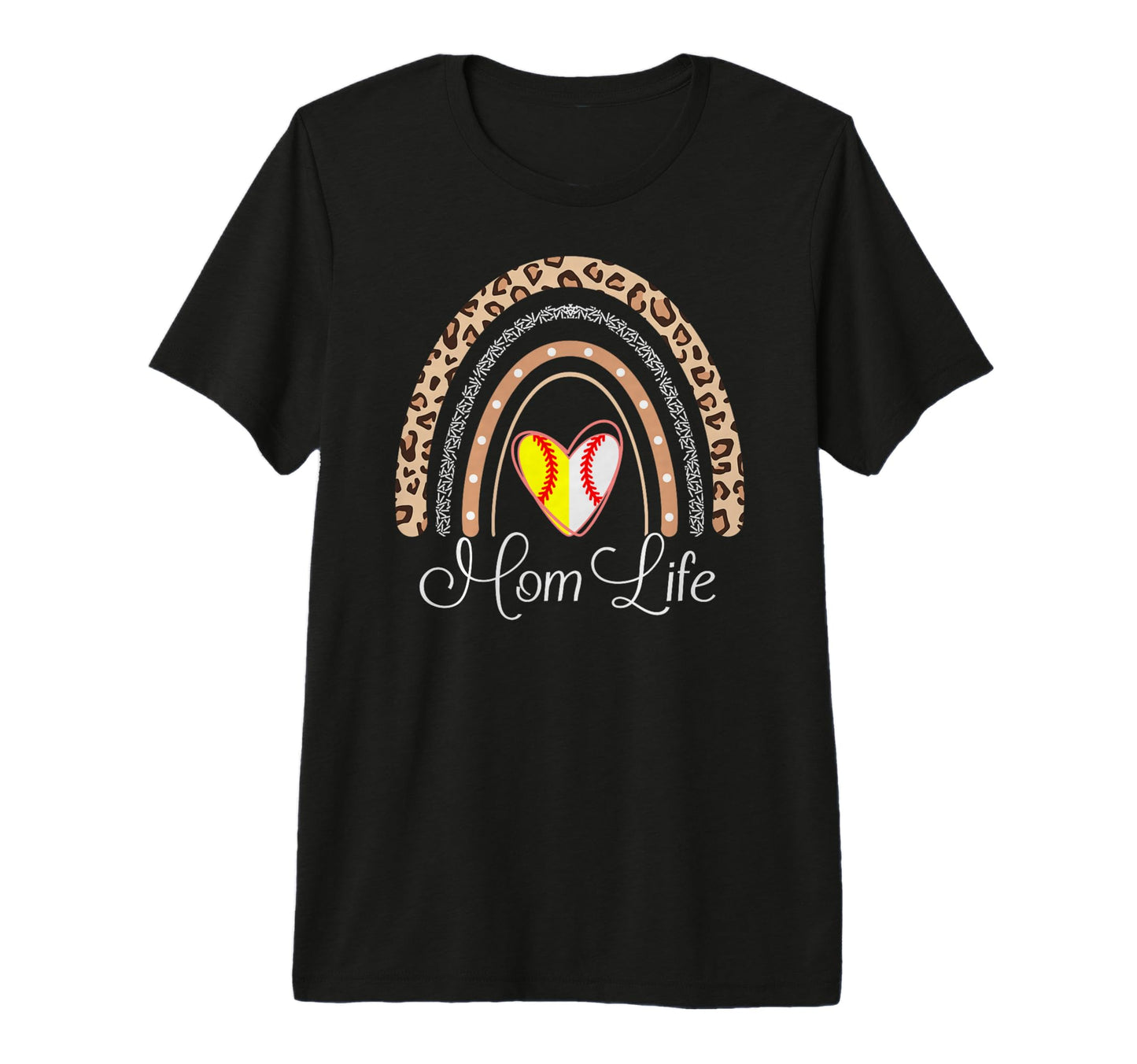 Mom Life Boho Rainbow Funny Baseball T-Shirt - Casual Everyday Wear Unisex - T-Shirt, Sweatshirt, Hoodie