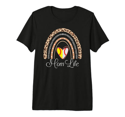Mom Life Boho Rainbow Funny Baseball T-Shirt - Casual Everyday Wear Unisex - T-Shirt, Sweatshirt, Hoodie