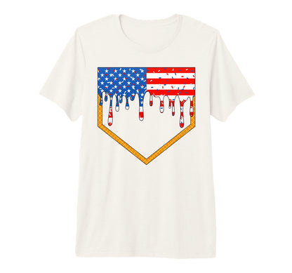 4Th July Baseball Ice Cream Drip T-Shirt - Minimalist Print for Adults - T-Shirt, Sweatshirt, Hoodie