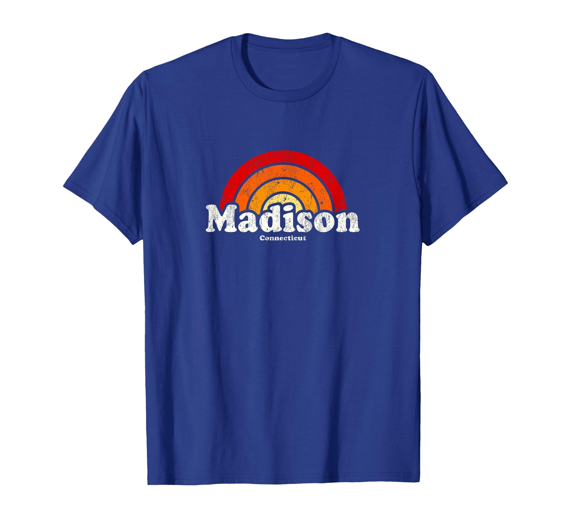 Madison Connecticut Ct 70S Rainbow T-Shirt - Trendy Graphic for Adults - T-Shirt, Sweatshirt, Hoodie