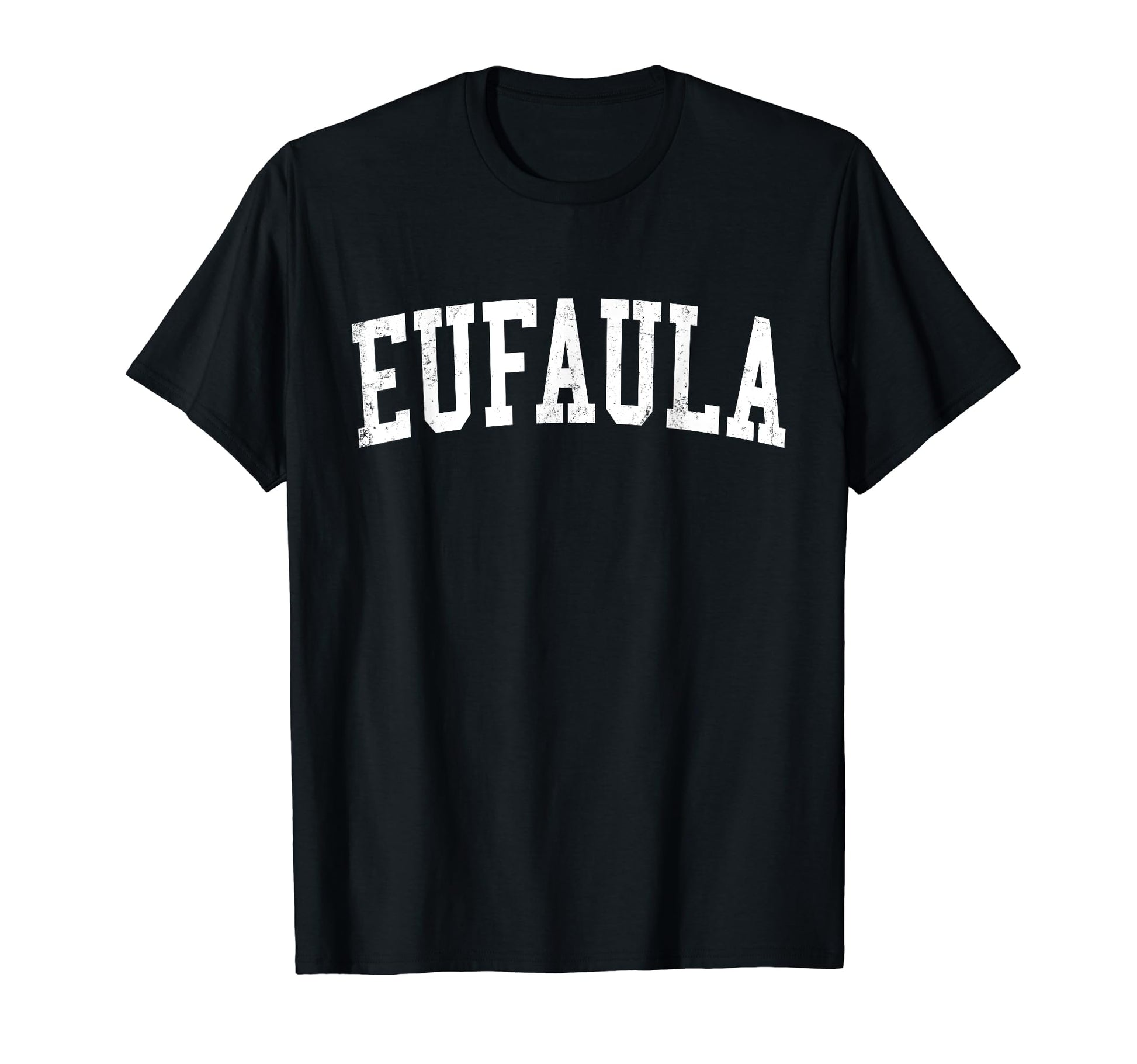 Eufaula Al Distressed White Varsity T-Shirt - Streetwear Style Men Women - T-Shirt, Sweatshirt, Hoodie