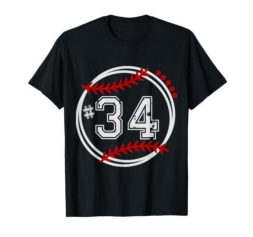 Baseball Jersey Number 34 Trendy T-Shirt - Casual Everyday Wear for Adults - T-Shirt, Sweatshirt, Hoodie