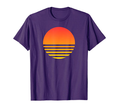 Sunset Summer Beach Surf 80S T-Shirt - Custom Art Print for Adults - T-Shirt, Sweatshirt, Hoodie
