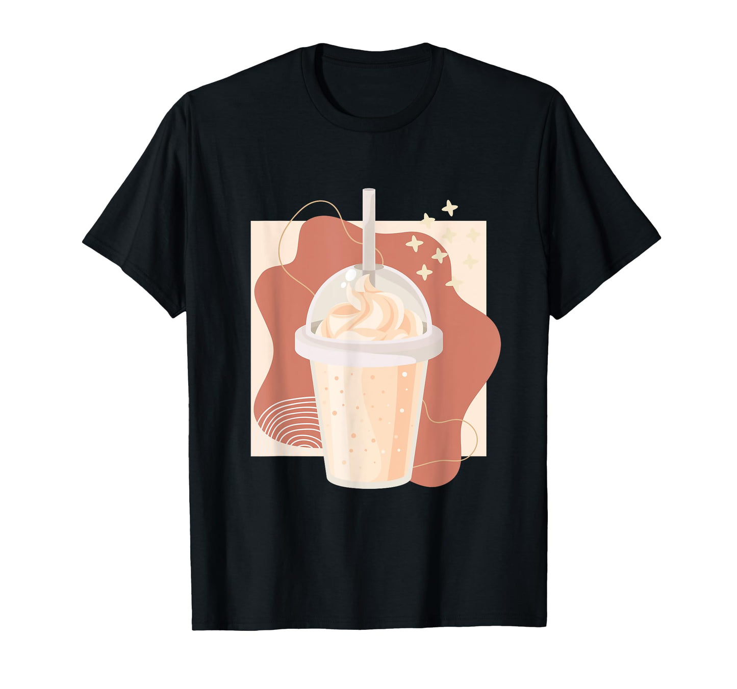 Boho Vanilla Milkshake Iced Latte Coffee T-Shirt - Graphic Print Unisex - T-Shirt, Sweatshirt, Hoodie