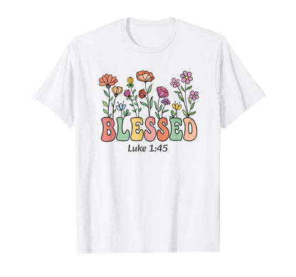 Boho Blessed Christian Floral Bible Verse T-Shirt - Custom Art Print Unisex - T-Shirt, Sweatshirt, Hoodie