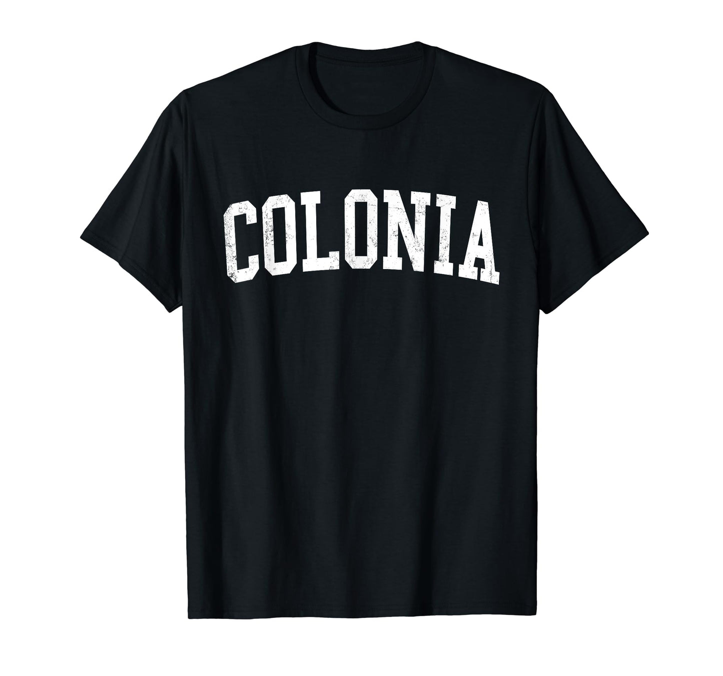 Colonia Nj Distressed White Varsity T-Shirt - Trendy Graphic for Adults - T-Shirt, Sweatshirt, Hoodie
